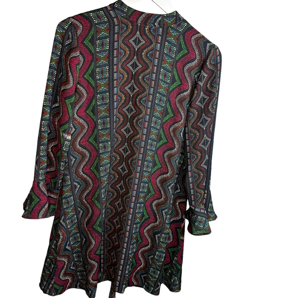 Edition High Aztec Print Neck Flared MIDI Dress size 12